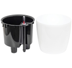 Кашпо АНФА 6,0л D220мм H=200мм вставка V=3,8л и автополив, с индикатором уровня воды