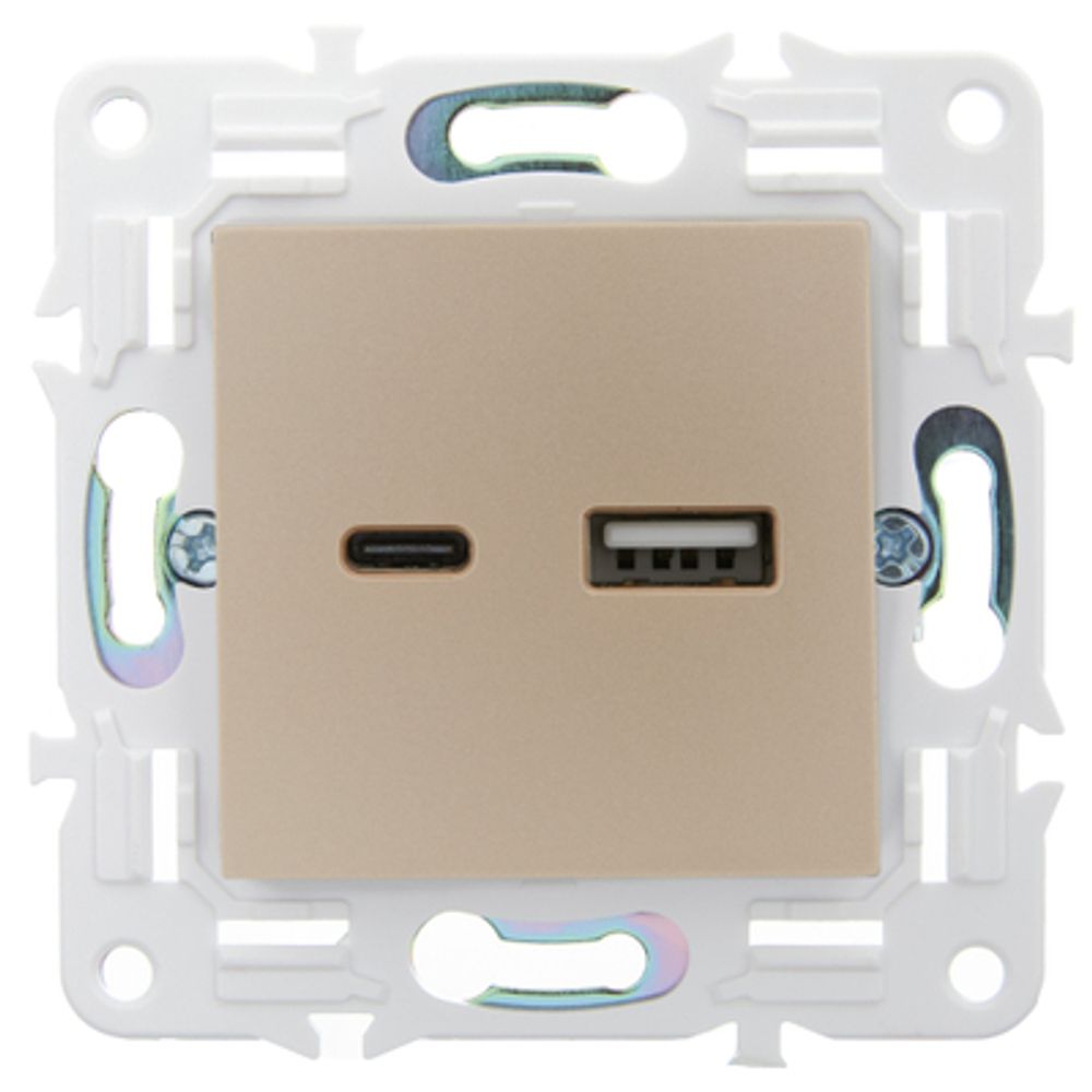 SKANDY Розетка USB A+C 3,1А SK-R14Sh шампань IEK