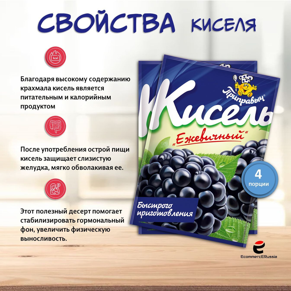 Кисель быстрого приготовления Приправыч Черная смородина, 110г, 25шт