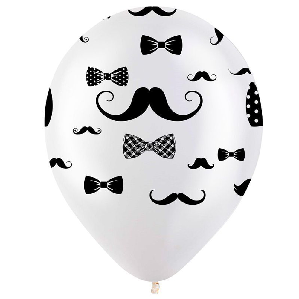 Воздушные шары Веселуха с рисунком Джентльмен, 100 шт. размер 12" #8122062