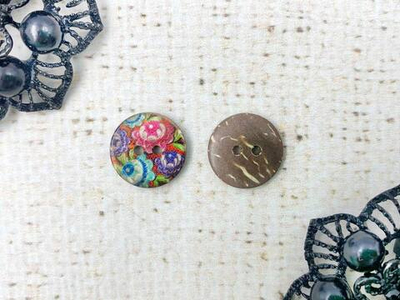 Пуговицы костюмные под дерево, d 1,5 см