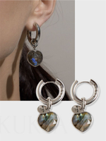 Серьги "Lovely" с лабрадором Silver