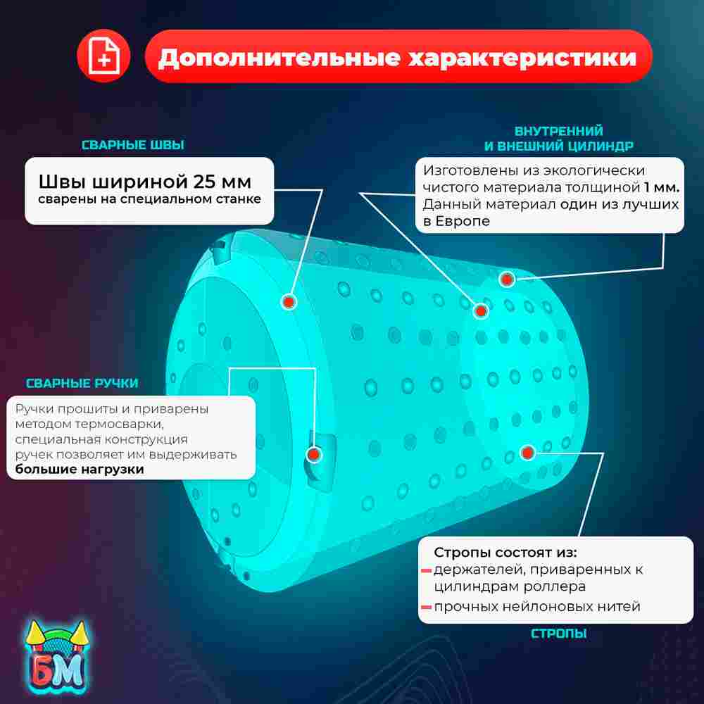 Аттракцион Водный роллер (Гидророллер) «Красно-зелёный» ПВХ, 2.2*2*2 м