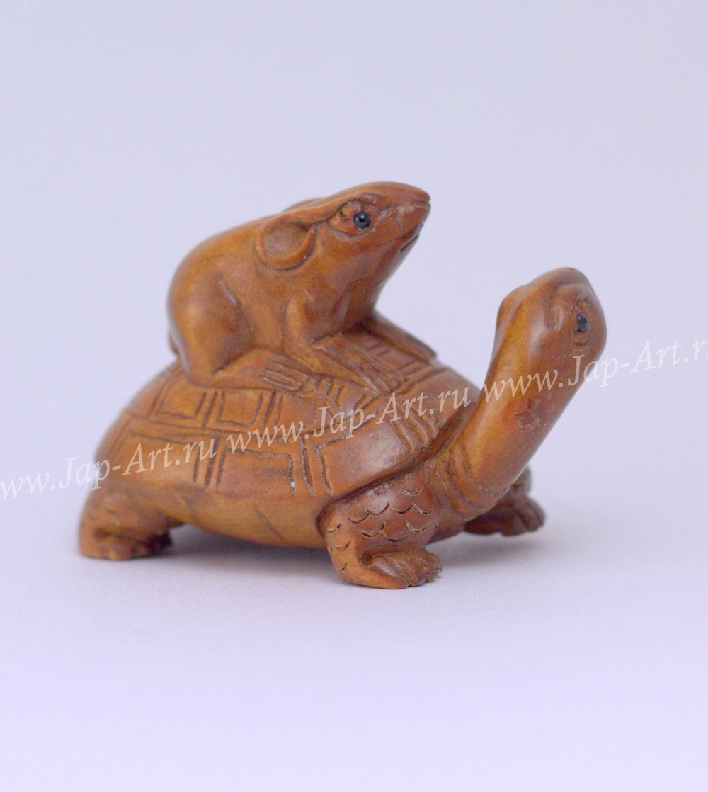 Нэцкэ Черепаха и мышь