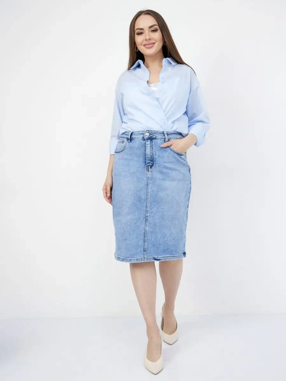 Юбка джинсовая прямая