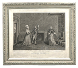 Гравюра «Пий VI принимает наследника русского престола Павла Петровича и его супругу». Рим, 1805 г.