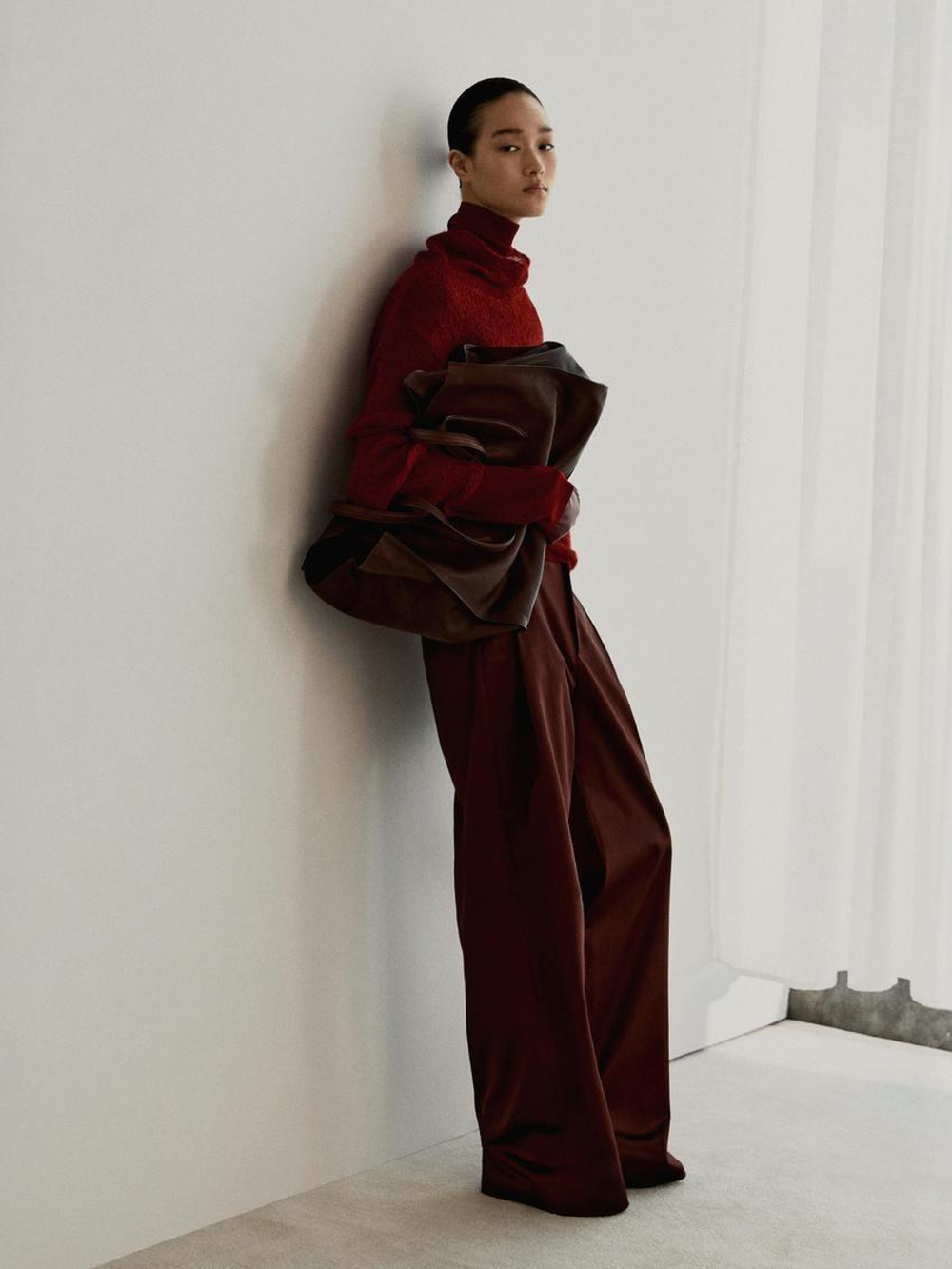 Massimo Dutti Блестящие брюки - Studio, рыжевато-коричневый