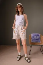 Шорты Soeurs с Цветами на Карманах белые