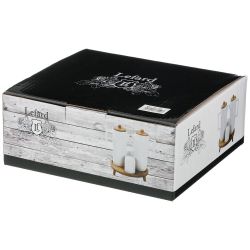 НАБОР ДЛЯ СПЕЦИЙ LEFARD "NATIVE" 4ПР. 300 МЛ. НА ПОДСТАВКЕ 16,5*16,5 СМ. В=19 СМ. (КОР=16НАБ.)