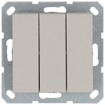 Выключатель трехклавишный 10A 250V~ с накладкой, цвет Тауп
