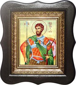 Феодор Тирон Святой славный мученик Христов. Икона на холсте.