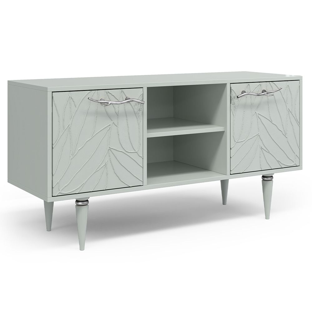 Тумба под ТВ Арт Колор leaves 117см Классик Сильвер Серый дым