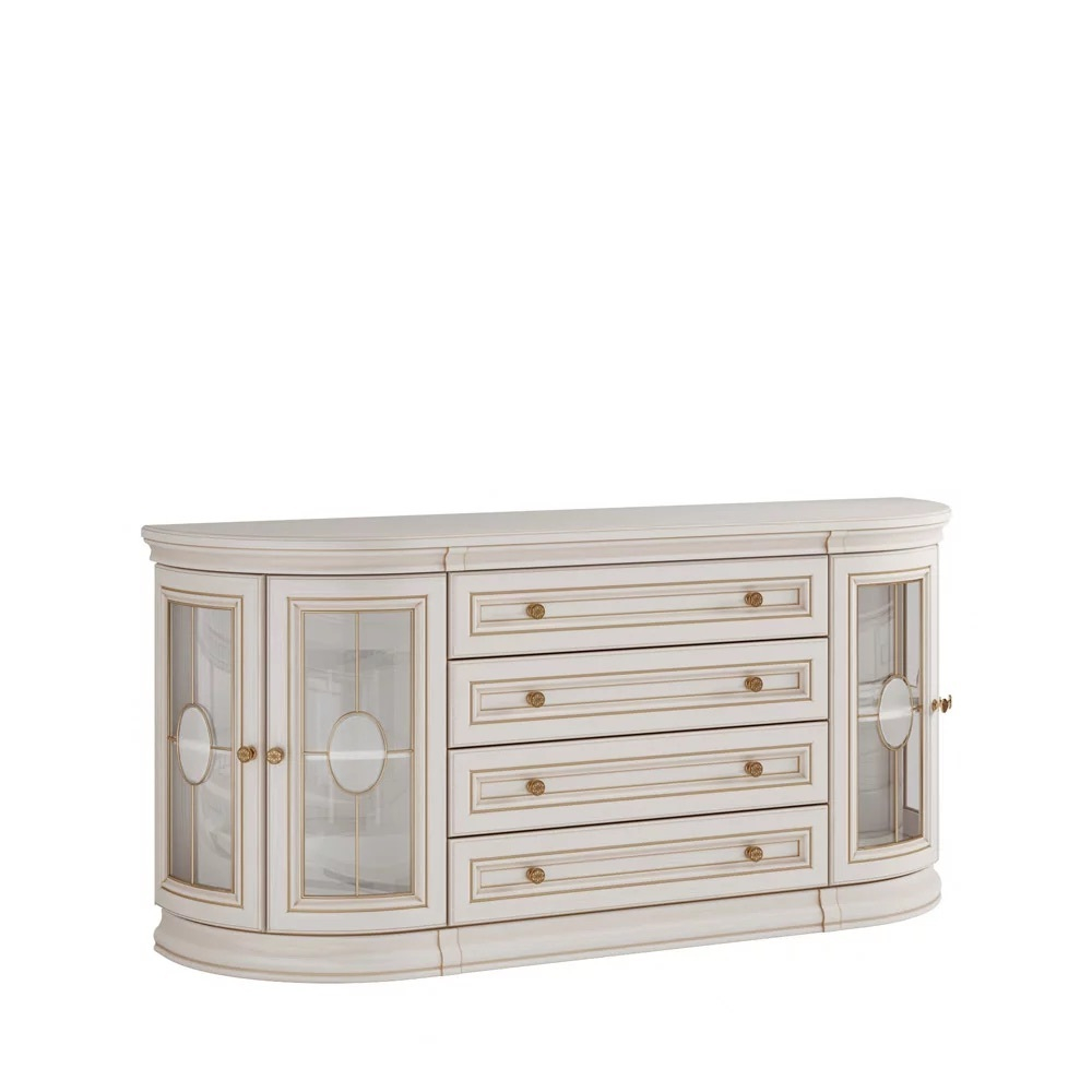 SILVIA Комод полукруглый со стеклянными дверями МКС 138-19