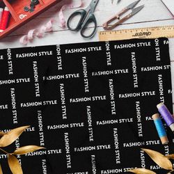 Ткань оксфорд 600 стильная клетка из белых надписей на чёрном фоне