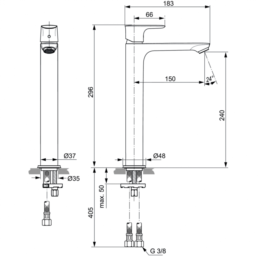 Смеситель Ideal Standard  CONNECT AIR A7027AA для умывальника