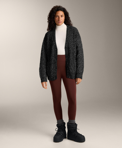 Oysho Кардиган с V-образным вырезом из непсов и 27% шерсти, черный