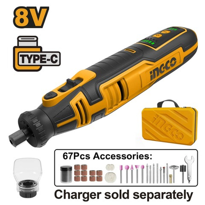 Гравер аккумуляторный 8В кейс INGCO CMGLI0801