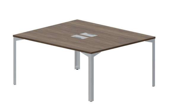 Составной стол на 2 рабочих места 158х136,6х75см (2 металлических  аутлета)