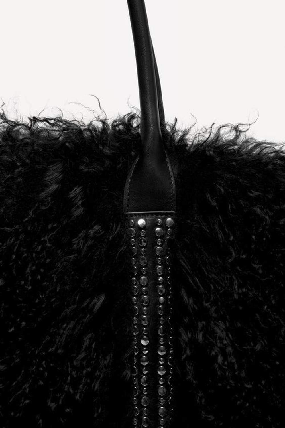 ZARA X LUDOVIC DE SAINT SERNIN СУМКА ЧЕРЕЗ ПЛЕЧО ИЗ КОЖИ И ОВЧИНЫ, ЧЕРНЫЙ