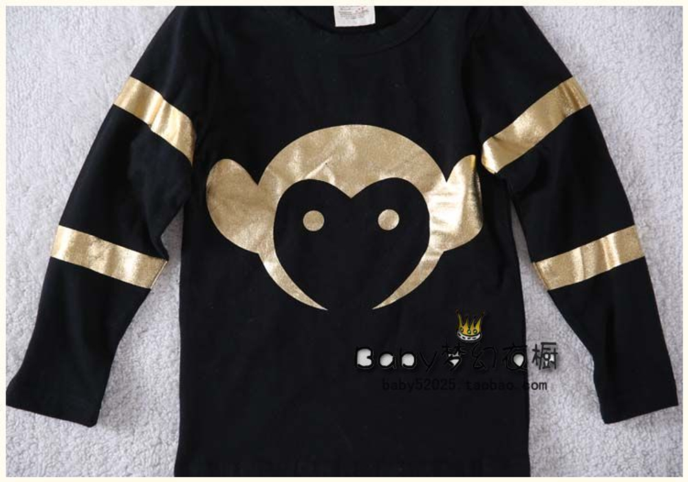 Лонгслив с принтом обезьяны