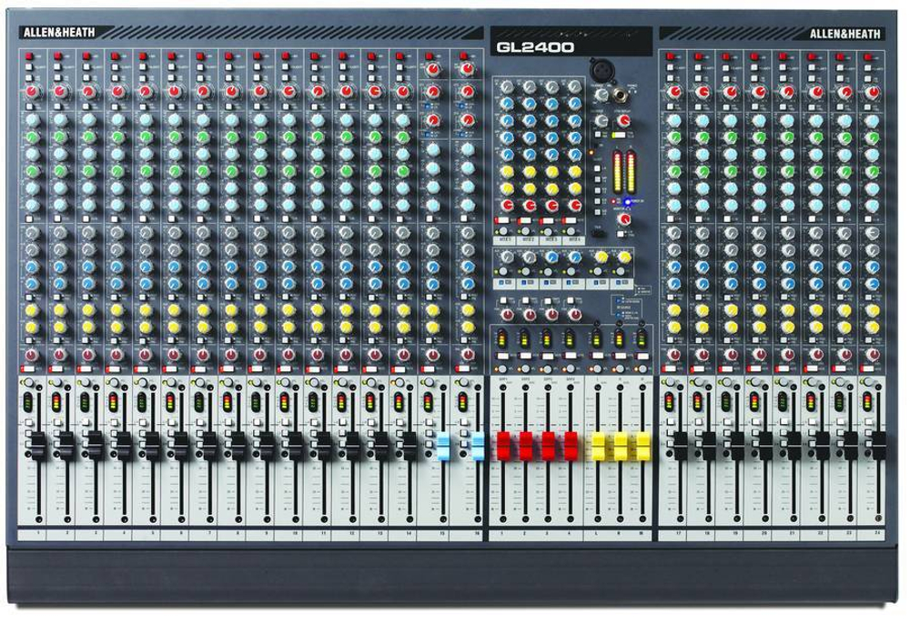 ALLEN&HEATH GL2400-24 Микшерный пульт 22 моно, 2 двойных стерео входа, 6 AUX шин, 4 аудио группы/