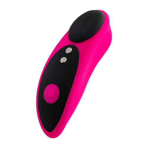 Розовый силиконовоый клиторальный стимулятор в трусики с управлением через приложение Lovense Ferri Smart Clitoral Vibrator Black-Pink LE-09