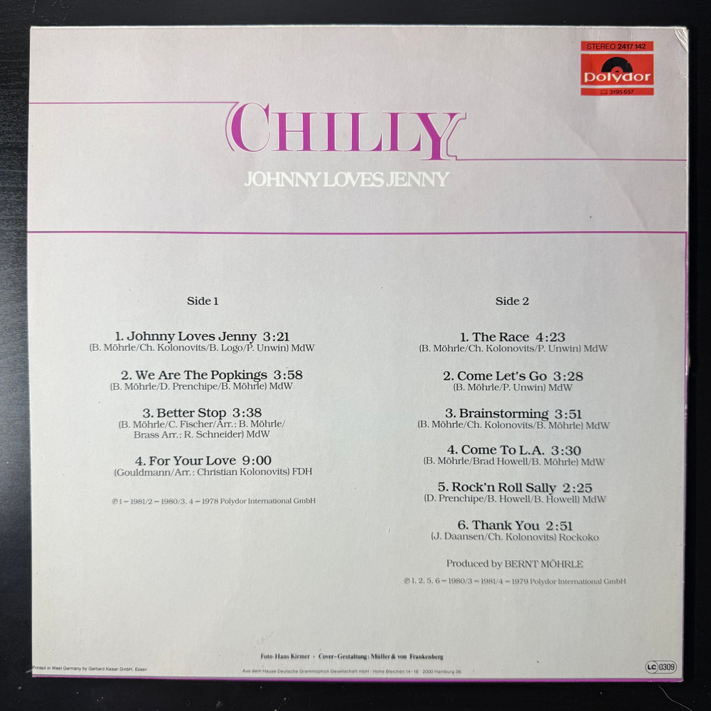 Chilly ‎– Johnny Loves Jenny (Германия 1981г.)