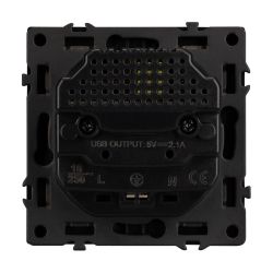 Механизм розетки с USB зарядкой SCT-NOBE-MUAA-SFPL-GR (230V, 16A) (Arlight, Серый базальт) 054291