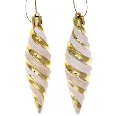 Ёлочные игрушки «Таинственное очарование» Сосульки 10 см (набор 2шт), золотой