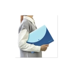 Папка на кнопке А-4 6 отделений, BRAUBERG "Extra", синяя с голубым, 274103