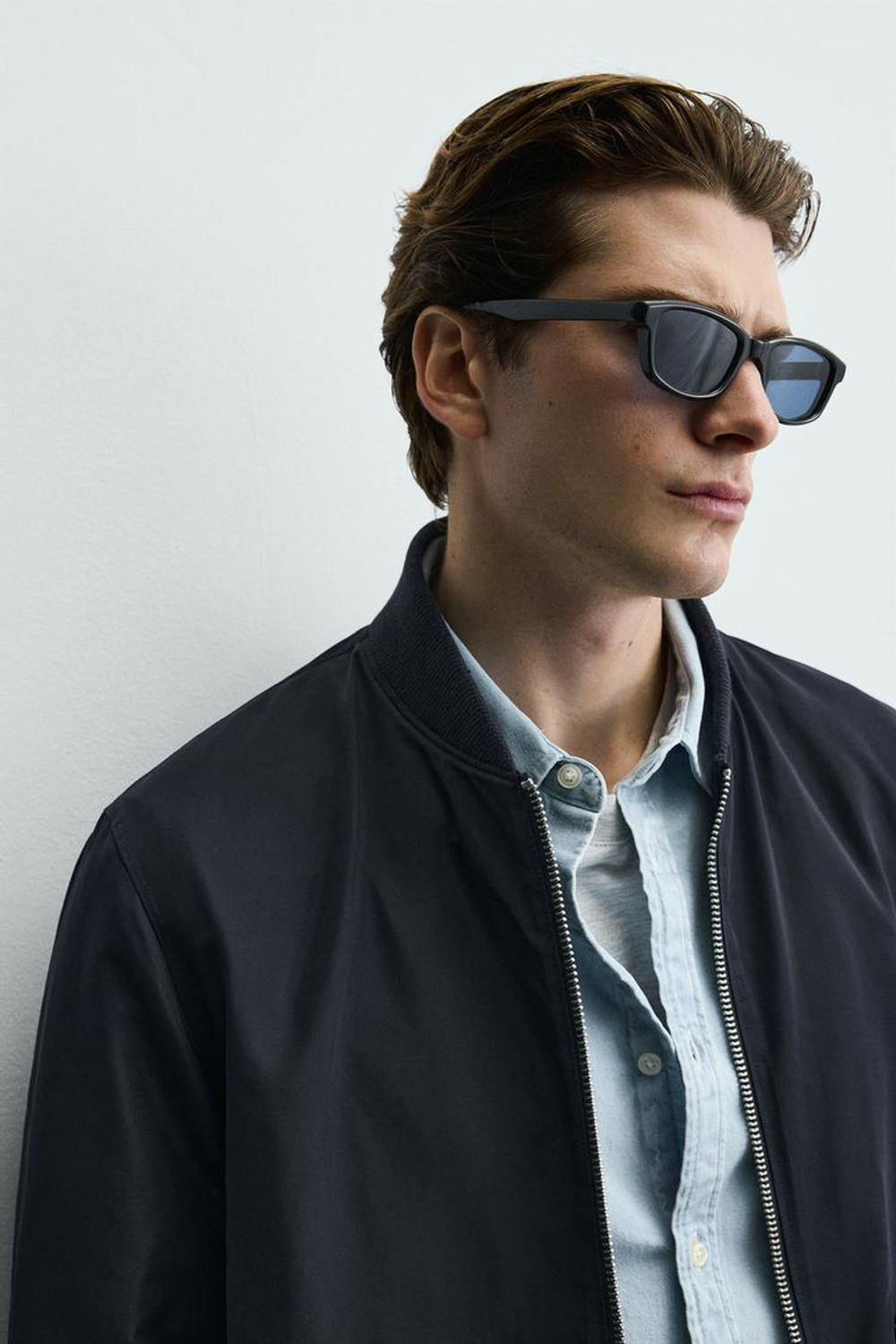 ZARA КУРТКА-РУБАШКА ИЗ ВЫСОКОТЕХНОЛОГИЧНОЙ WATER-REPELLENT ТКАНИ, СИНИЙ