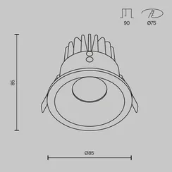 Встраиваемый светильник Зум / Zoom 12 Вт 2700 К 60° IP 65 Technical dl034-01-12w2.7k-w
