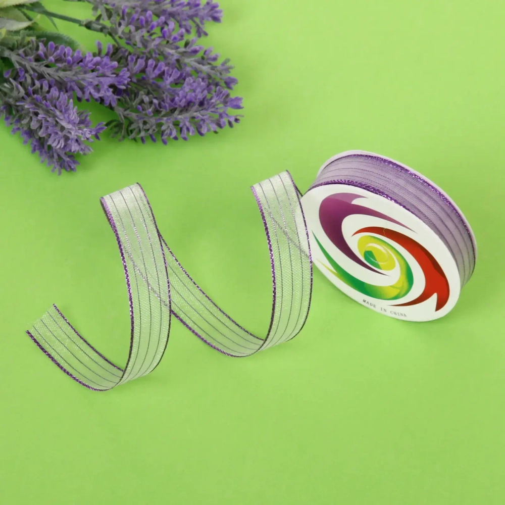 Лента для декорирования «Сияние» 1.5 см, 5 м, Фиолетовый (капрон)