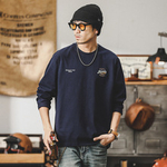 Футболка с принтом и длинным рукавом Американская ретро 260 г, свободного кроя,