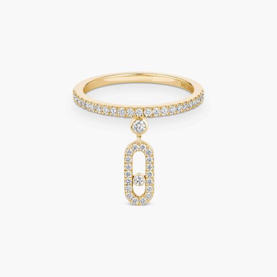 Кольцо Messika Move Uno с бриллиантовой подвеской