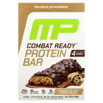 MusclePharm, Протеиновый батончик Combat Ready ™, тесто для шоколадного печенья, 4 батончика, 57 г (2,01 унции)