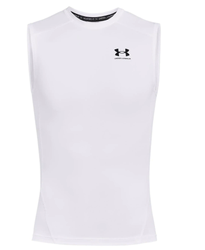 Мужская теннисная футболка Under Armour Men's HeatGear Armour Sleeveless - white/black