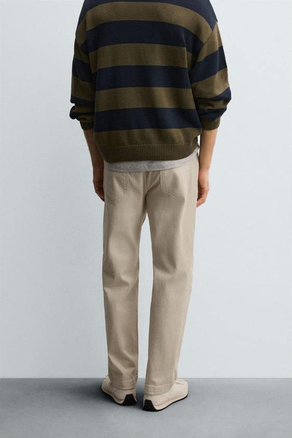 ZARA БРЮКИ STRAIGHT FIT, ЭКРЮ