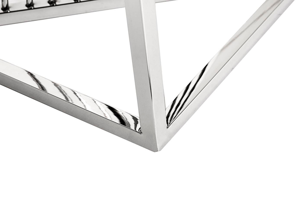 13RXET8082L-SILVER Стол журнальный стекло черн./серебро 38*38*70