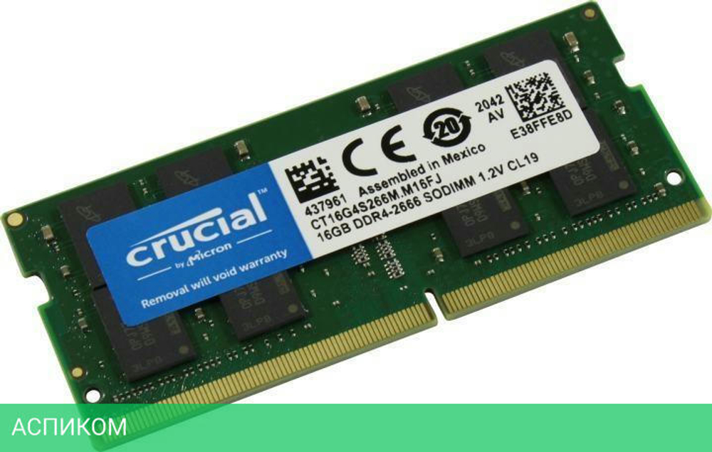 Оперативная память Crucial 8GB DDR4 SODIMM PC4-25600 (CT8G4SFRA32A)