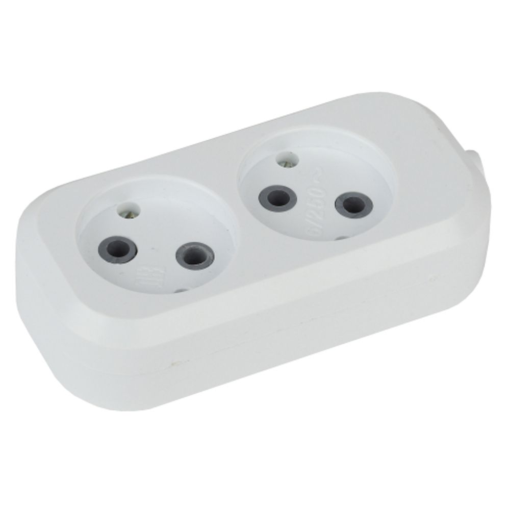 Колодка ЭРА KX-2 2 розетки без зазeмления белая