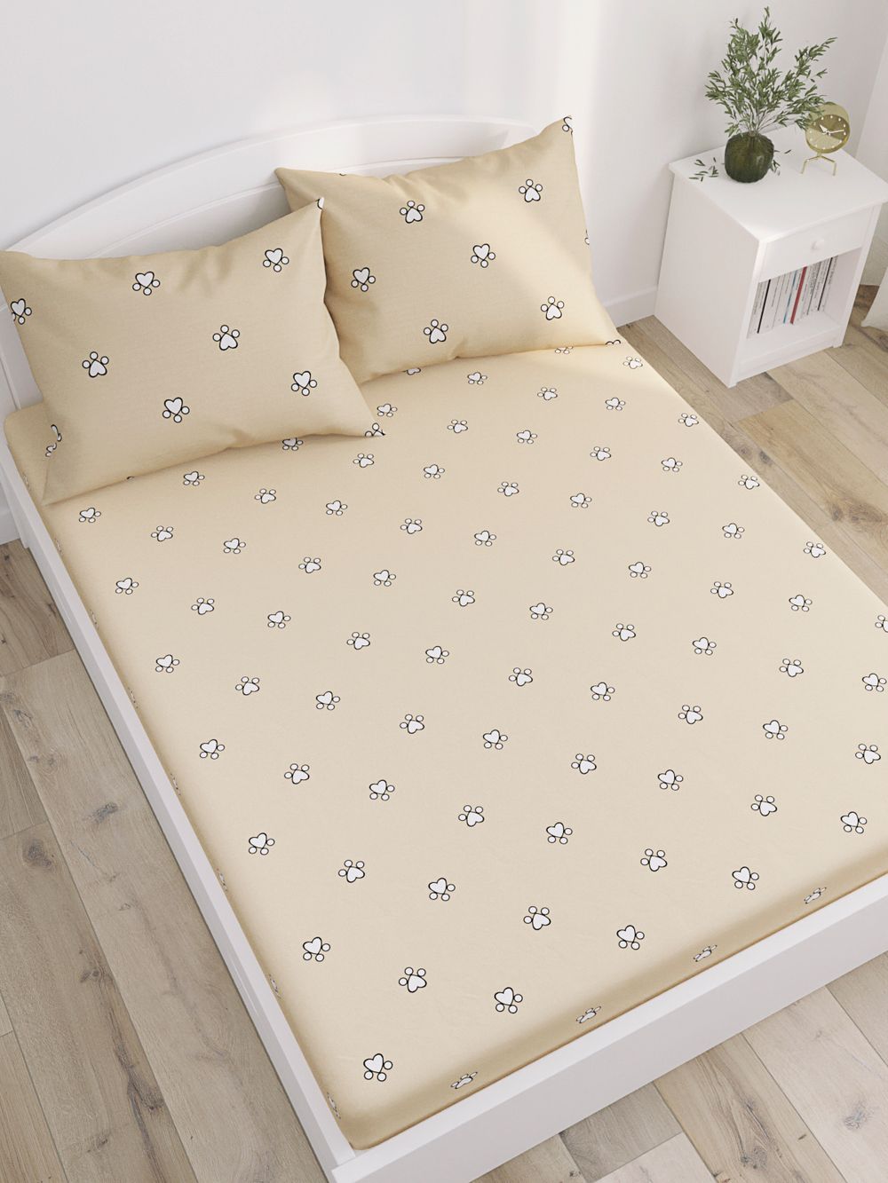 Семейное постельное белье Сказка "Котики/Котики (компаньон)" на молнии, 2 пододеяльника, Наволочка 50х70 см 2 шт Простынь на резинке 160х200 см, перкаль