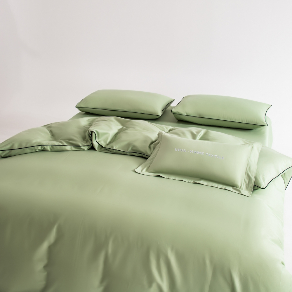 КПБ Однотонный Сатин Элитный на резинке OCER012, Евро, 4 наволочки, простынь 180*200*30