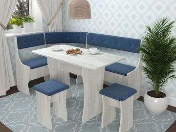 Кухонный уголок bello "Оливьер" (Сосна винтерберг/Рогожка Orion Denim) -G/Л1