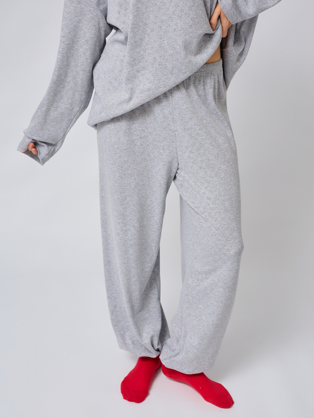 Пижама с брюками и лонгсливом " сердечки"