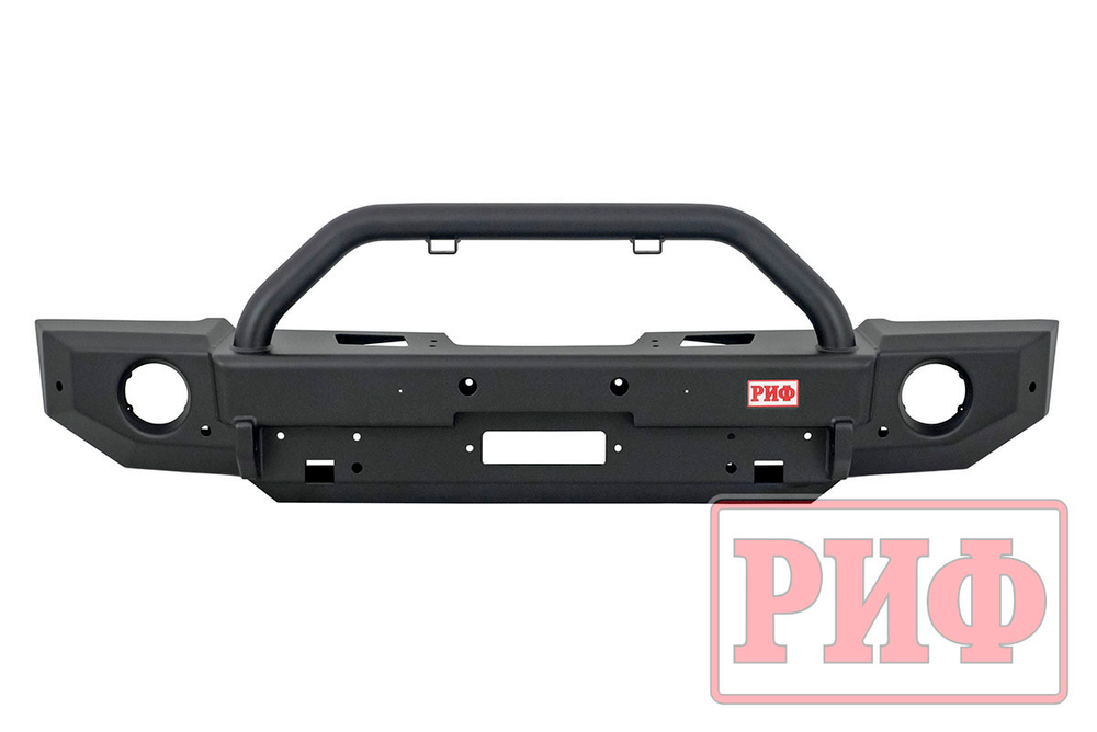 Бампер силовой передний Jeep Wrangler JL 2018+ под доп. фары, с центральной защитной дугой