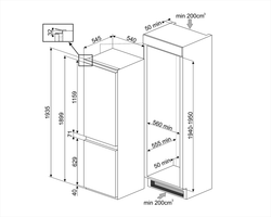 Встраиваемый холодильник Smeg C8194TNE