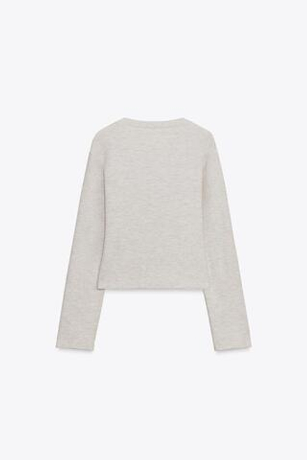 ZARA МЯГКИЙ КАРДИГАН НА ПУГОВИЦАХ,БЕЖЕВЫЙ МЕЛАНЖ