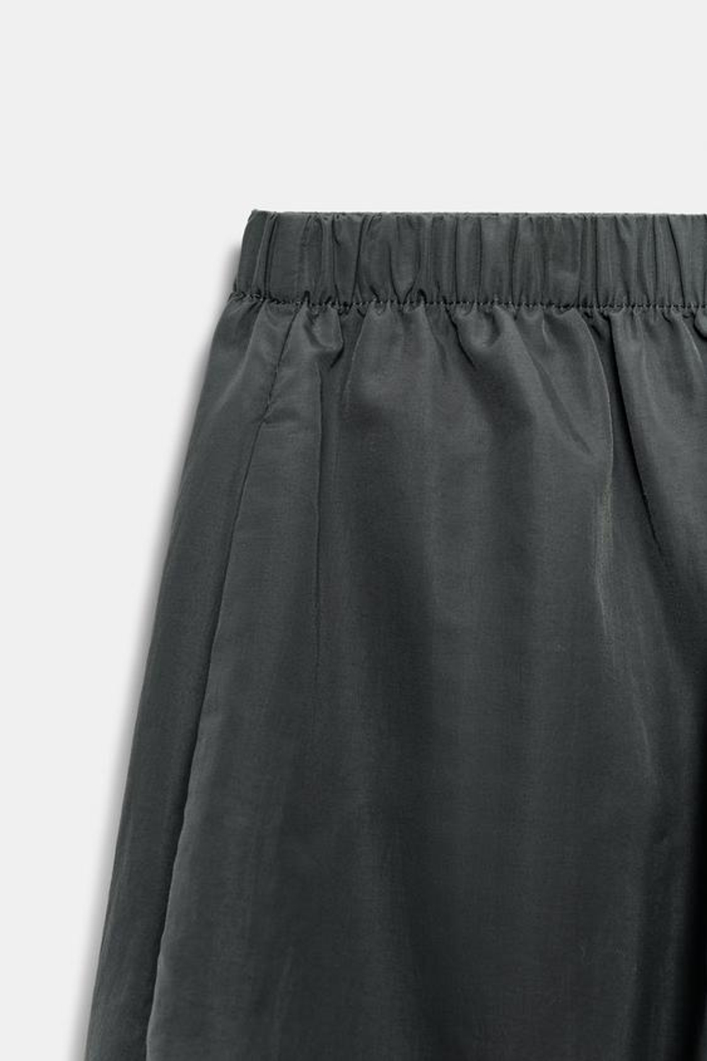 ZARA НЕЙЛОНОВЫЕ БРЮКИ-БОМБЕРЫ, ТЕМНО-СЕРЫЙ