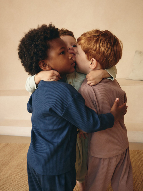 Пижама для мальчика Next B29-544, 3 шт., Салатовый, Темно-синий, Коричневый